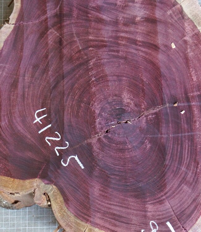 Purpleheart, star shaped slab, approx. 990 x 570 x 90 mm, 41225