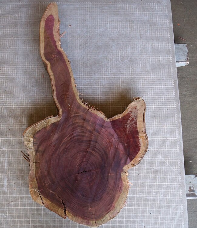 Purpleheart, star shaped slab, approx. 990 x 570 x 90 mm, 41225