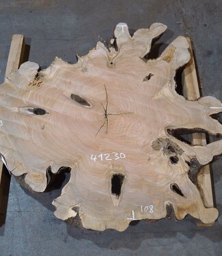 Olive slab, approx. 1190 x 1080 x 70 mm, 41230