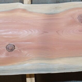Redwood table top, approx. 3900 x 610/650/740 x 50 mm, 13649
