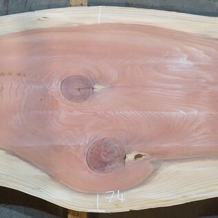 Redwood table top, approx. 3900 x 610/650/740 x 50 mm, 13649