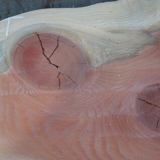 Redwood table top, approx. 4000 x 410/580/910 x 55 mm, 13650