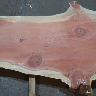 Redwood table top, approx. 4000 x 570/1030/900 x 50 mm, 13651
