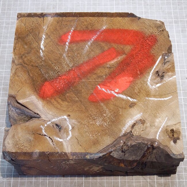 Kaukasischer Nussbaum, ca. 230 x 230 x 65 mm, 1,4 kg