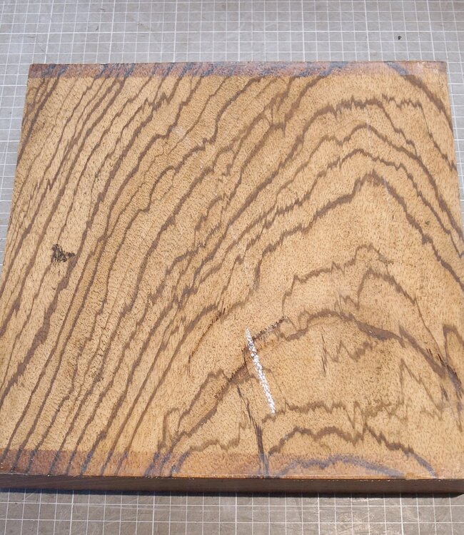 Zebrano, ca. 280 x 280 x 50 mm, 3 kg
