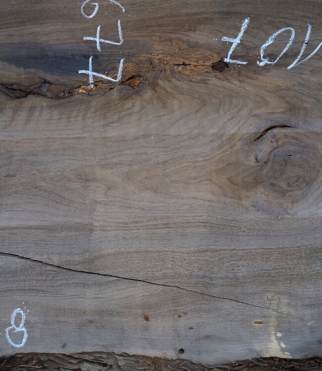 Kaukasischer Nussbaum, Tischplatte, ca. 1500 x 1700 x 65 mm, 13677 G