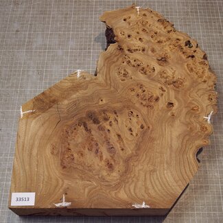 Caucasian Elm burl, approx. 345 x 260-420 x 62mm, 3,18kg