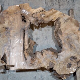 Caucasian walnut, slab, approx.. 1270 x 900/760 x 70 mm, 13693