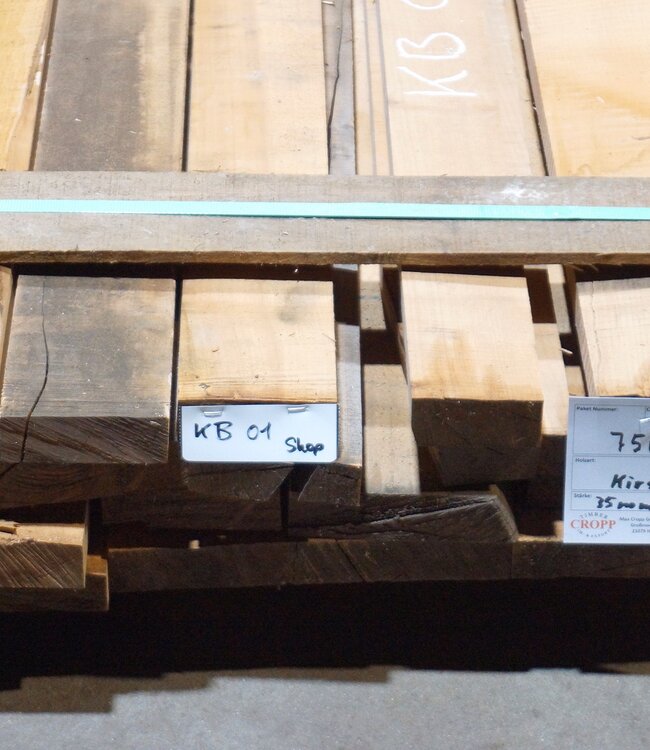 B Qualität, Kirschbaum Schnittware, 35 mm Stärke, KB 01 B