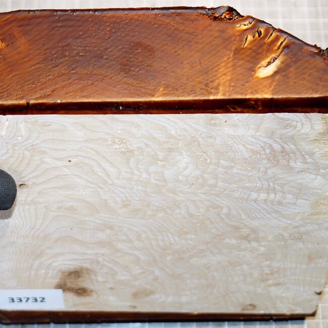 Esche, Maser, ca. 190 x 190 x 62mm, 1,5kg