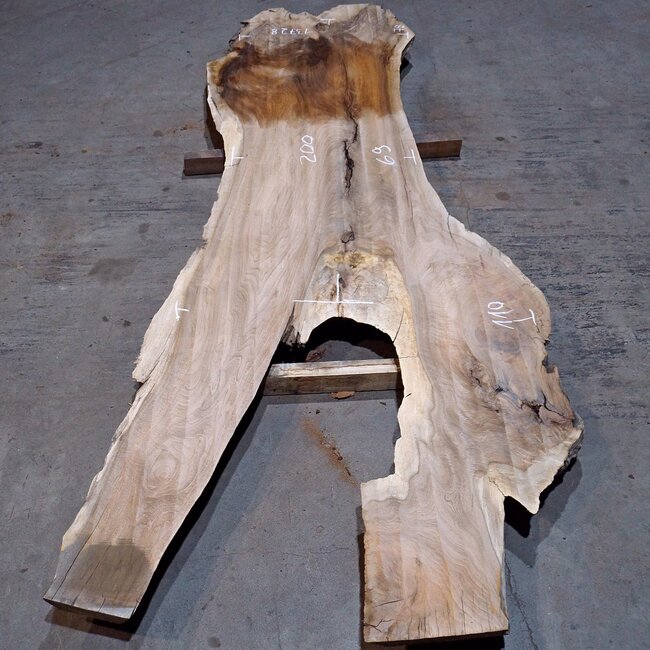 Caucasian Walnut, table top, approx. 2000(3100) x 690 x 52 mm, 13728