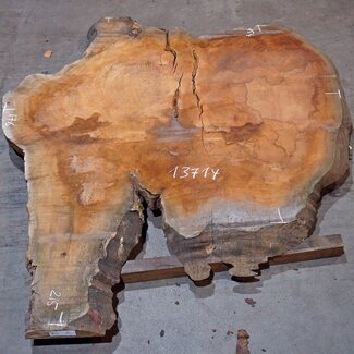 Sapeli Mahogany, table top, approx. 2150 x 1760 x 65 mm, 13714