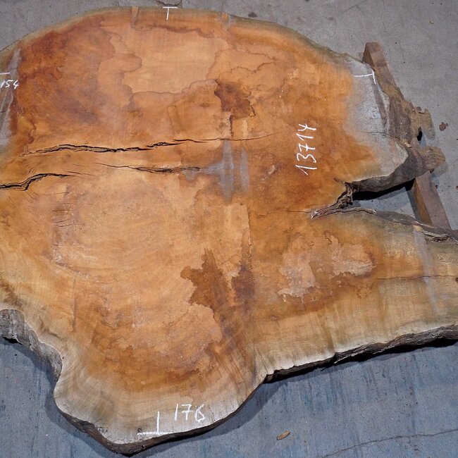 Sapeli Mahogany, table top, approx. 2150 x 1760 x 65 mm, 13714