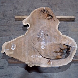 Caucasian Walnut slab, approx. 1150 x 1060 x 50 mm, 13747 G