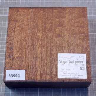 Sapeli Mahogany pommelé, approx. 174 x 172 x 52mm, 1,08kg