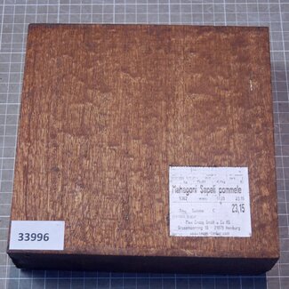 Sapeli Mahogany pommelé, approx. 192 x 190 x 53mm, 1,36kg