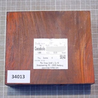 Cocobolo Rosewood , approx. 149 x 129 x 50mm, 1,08kg