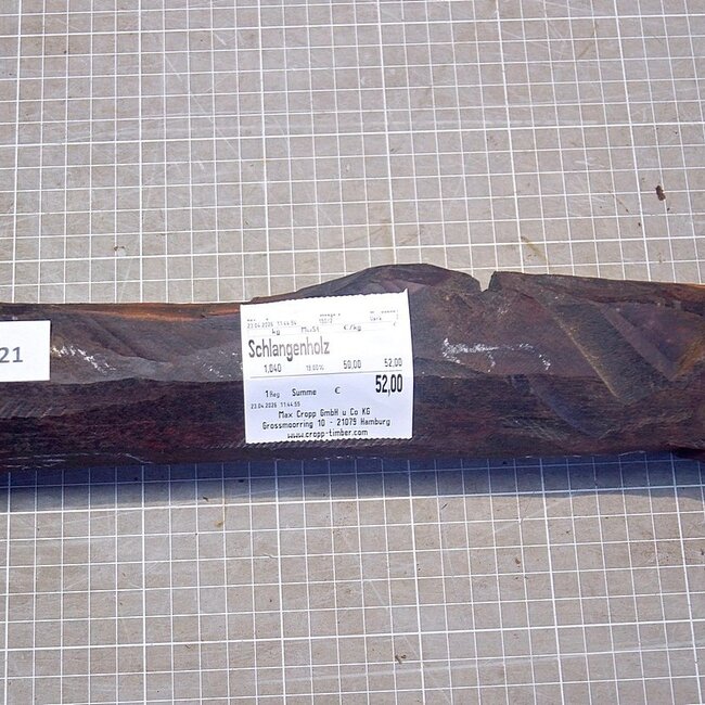 Snakewood, approx. 310 x 61 x 46mm, 1,04kg