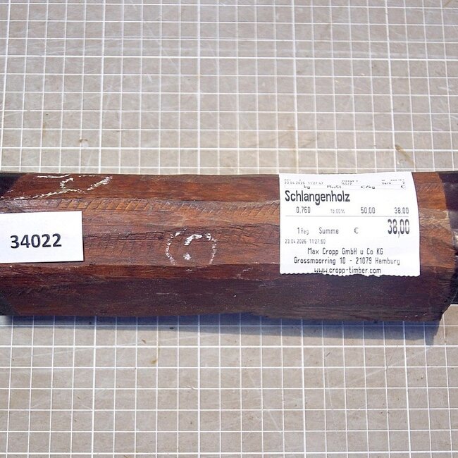 Schlangenholz, ca. 219 x 61 x 66mm, 0,76kg