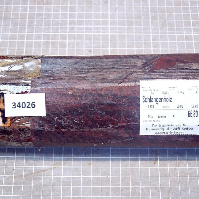 Snakewood, approx. 232 x 65 x 94mm, 1,33kg