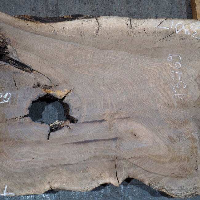 Caucasian Walnut, table top, approx. 1380(1200) x 540/840 x 45 mm, 13769