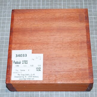 Padouk, approx. 160 x 160 x 52 mm, 1 kg