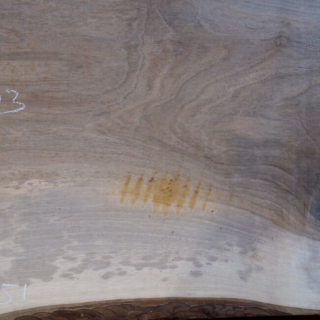Nussbaum Waschtischplatte, ca. 1030 x 570/510/440 x 52 mm, 13493
