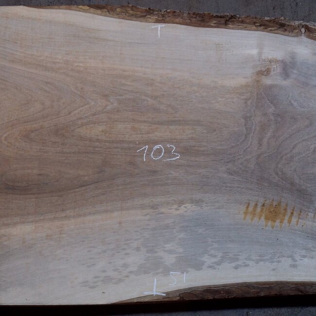 Nussbaum Waschtischplatte, ca. 1030 x 570/510/440 x 52 mm, 13493
