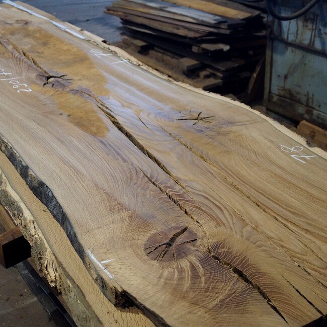 Mooreiche Tischplatte, ca. 2800 x 800/680/590 x 40-50 mm, 13355