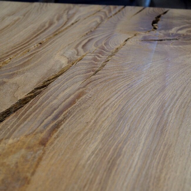 Mooreiche Tischplatte, ca. 2800 x 800/680/590 x 40-50 mm, 13355