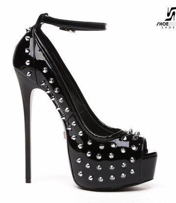 Giaro Black shiny Giaro "Galana" platforms with spikes