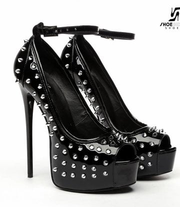 Giaro Black shiny Giaro "Galana" platforms with spikes