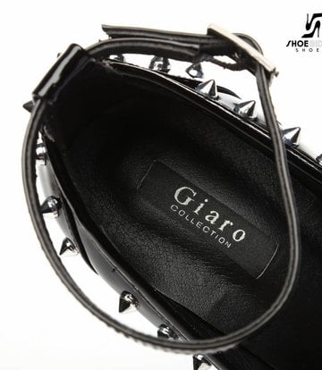 Giaro Black shiny Giaro "Galana" platforms with spikes