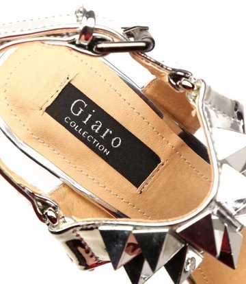 Giaro Zilveren studded glimmende  "Galana" platform sandalen