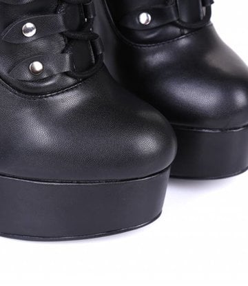 Giaro Black lace-up ultra "Galana MAHAUTE" knee boots
