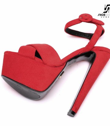 Giaro Red velour Giaro "Destroyer" sandals with anklestrap