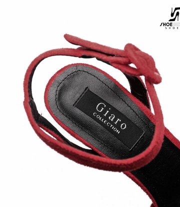 Giaro Red velour Giaro "Destroyer" sandals with anklestrap