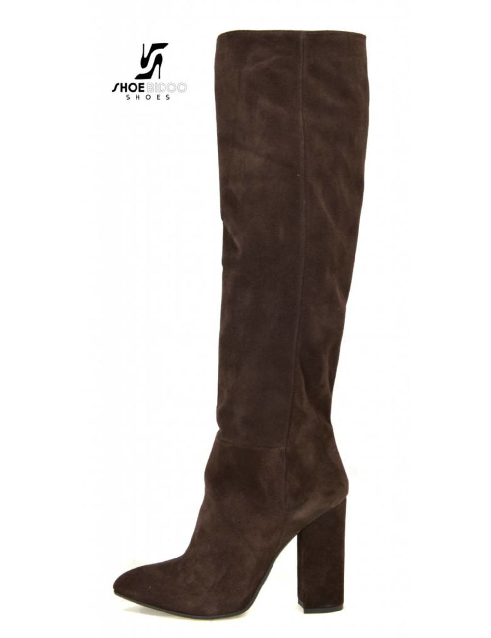 Sanctum Long pull on knee boots with high heels in suede -OUTLET