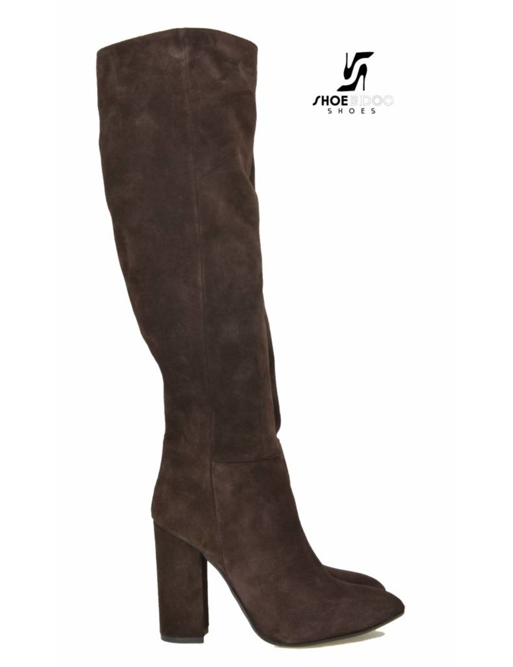 Sanctum Long pull on knee boots with high heels in suede -OUTLET