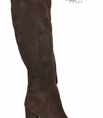 Sanctum Long pull on knee boots with high heels in suede -OUTLET