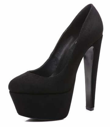 Giaro Zwarte velour Giaro "Destroyer" platform pumps met hoge dikke hakken