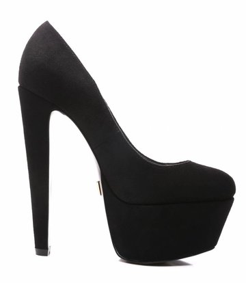 Giaro Zwarte velour Giaro "Destroyer" platform pumps met hoge dikke hakken