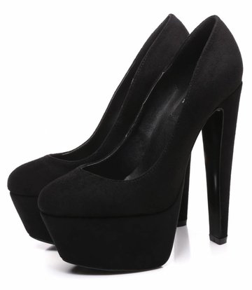 Giaro Zwarte velour Giaro "Destroyer" platform pumps met hoge dikke hakken