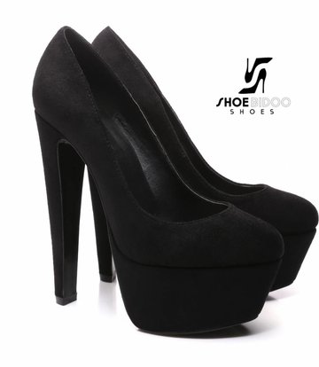 Giaro Zwarte velour Giaro "Destroyer" platform pumps met hoge dikke hakken