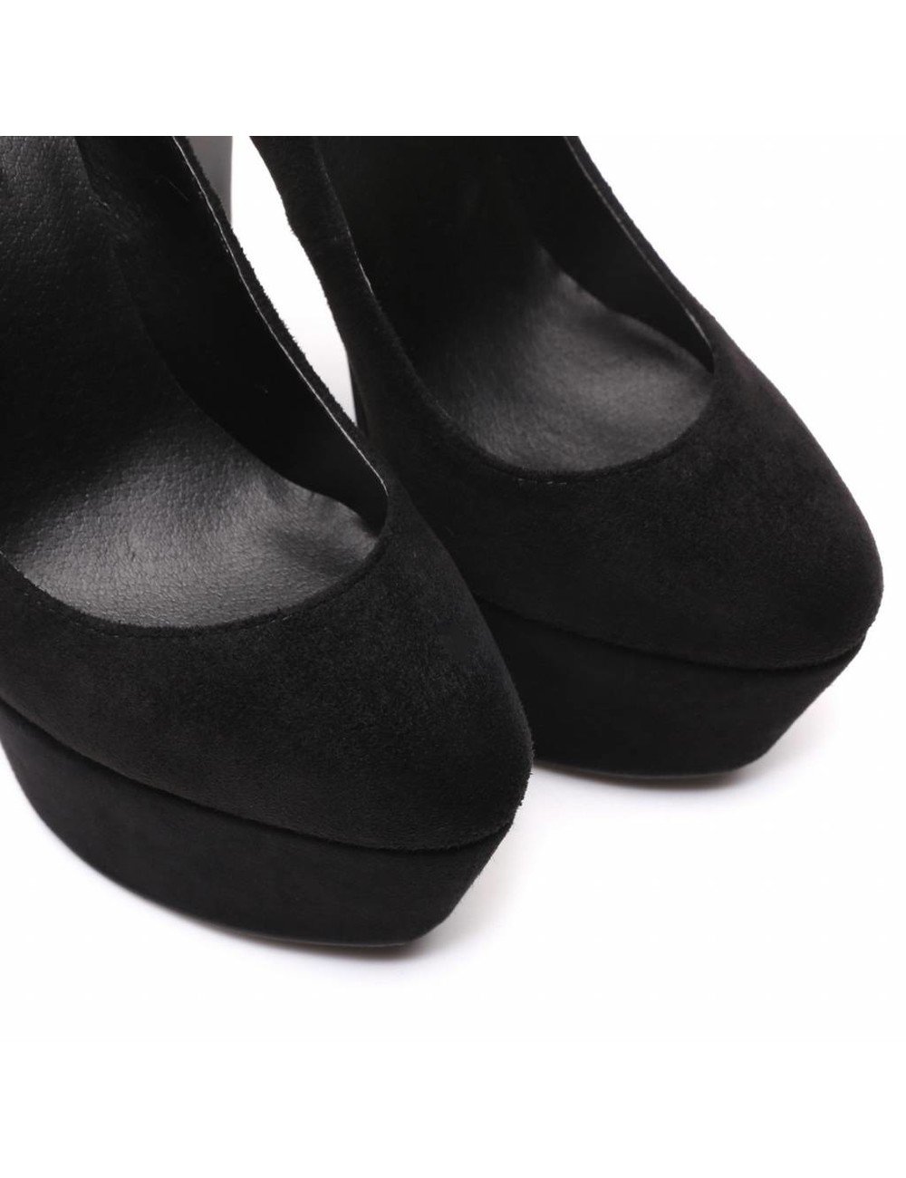 Giaro Black velour Giaro "Destroyer" platform pumps with high thick heels