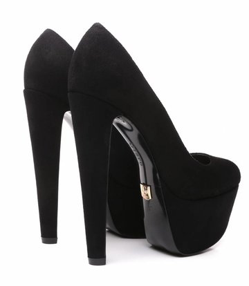 Giaro Zwarte velour Giaro "Destroyer" platform pumps met hoge dikke hakken