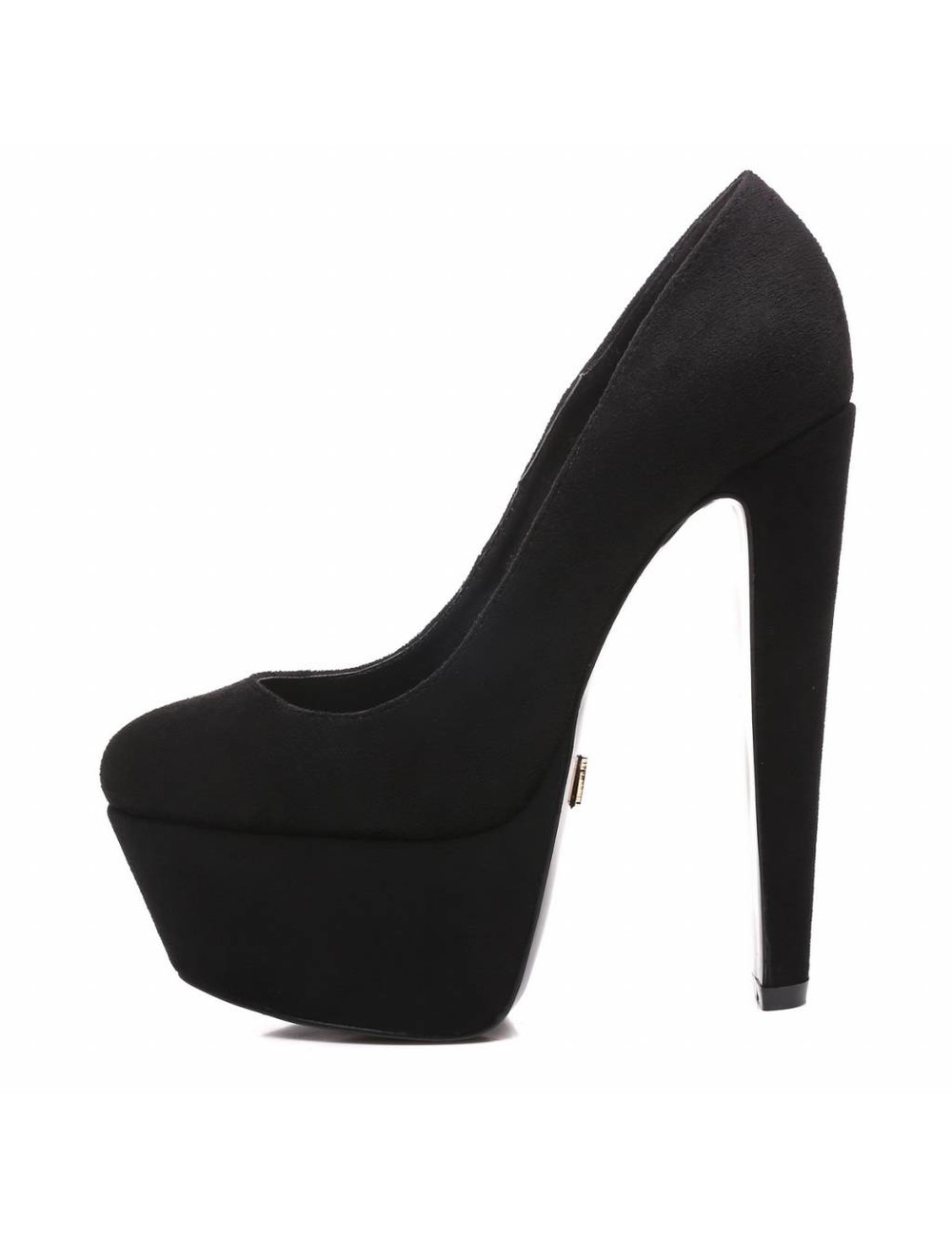 Giaro Black velour Giaro "Destroyer" platform pumps with high thick heels
