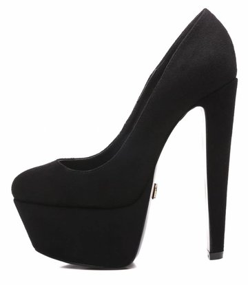Giaro Zwarte velour Giaro "Destroyer" platform pumps met hoge dikke hakken