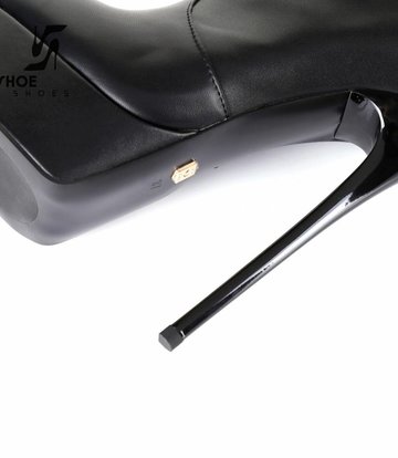 Giaro Zwarte platform knielaarzen met ultra hoge hakken