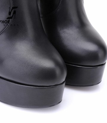 Giaro Zwarte platform knielaarzen met ultra hoge hakken